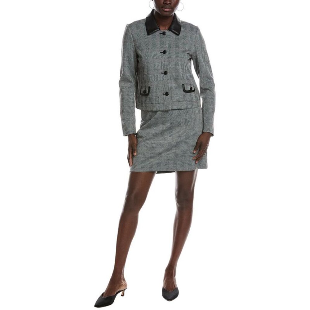 Nanette Nanette Lepore Womens Jacket & Mini Skirt Set, Black